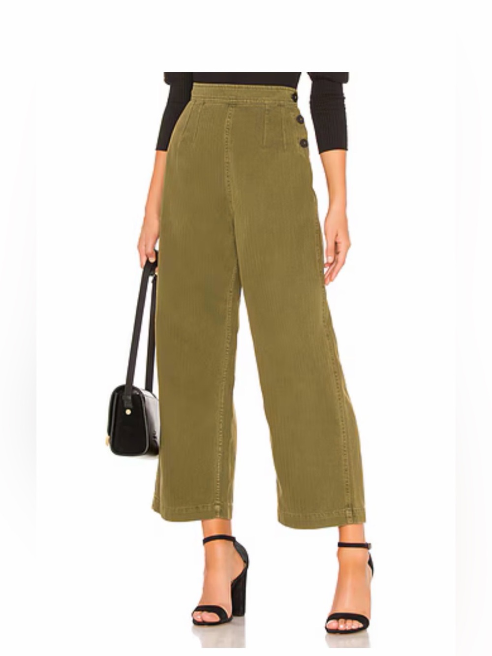 Free People Clean Mod Utility Color Moss Crop Pant Size 8